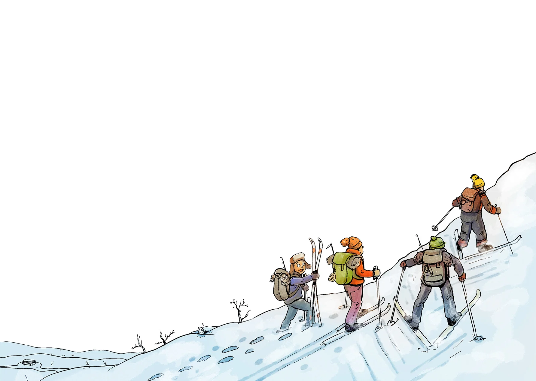 fiske, tegning, samisk, lettlestbok, bok, natur, vinter, snø, barn, ørret, fisk,barnebok