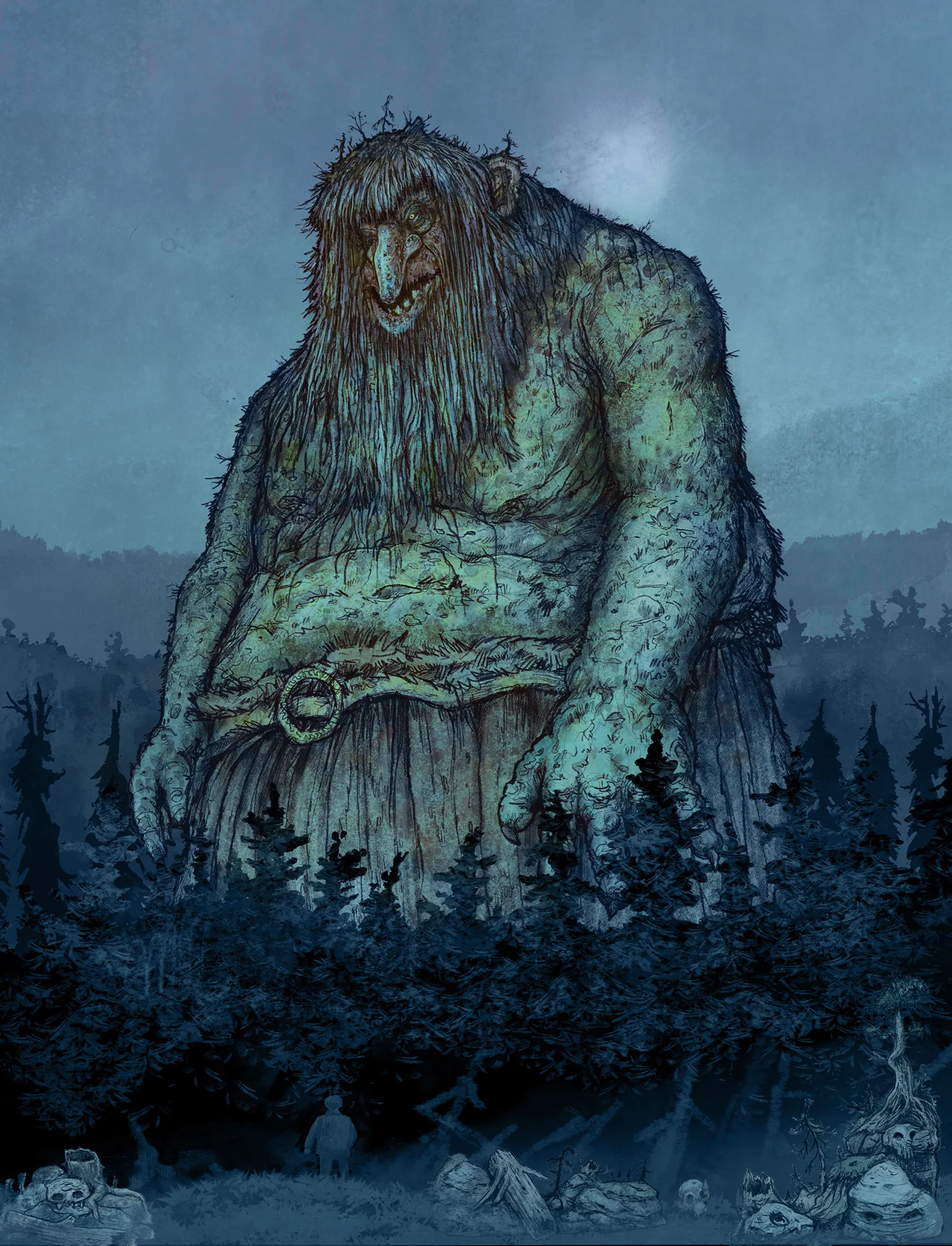 fantasy, fantasi, magi, eventyr, mystikk, magisk verden, fantasiverden, helter, heltinner, trollmann, heks, alv, fe, drage, troll, kjempe, havfrue, monster, fabeldyr, magiske skapninger, snakkende dyr, fortryllet skog, mystisk landskap, slott, borg, tårn, grotte, portal, hemmelig dør, skattekart, magisk bok, tryllestav, amulett, krystall, sverd, rustning, oppdrag, reise, kamp, vennskap, mot, fare, mørke, lys, stjerner, måneskinn, tåke, drømmer, sagn, myter, nøkken,illustrasjon.
