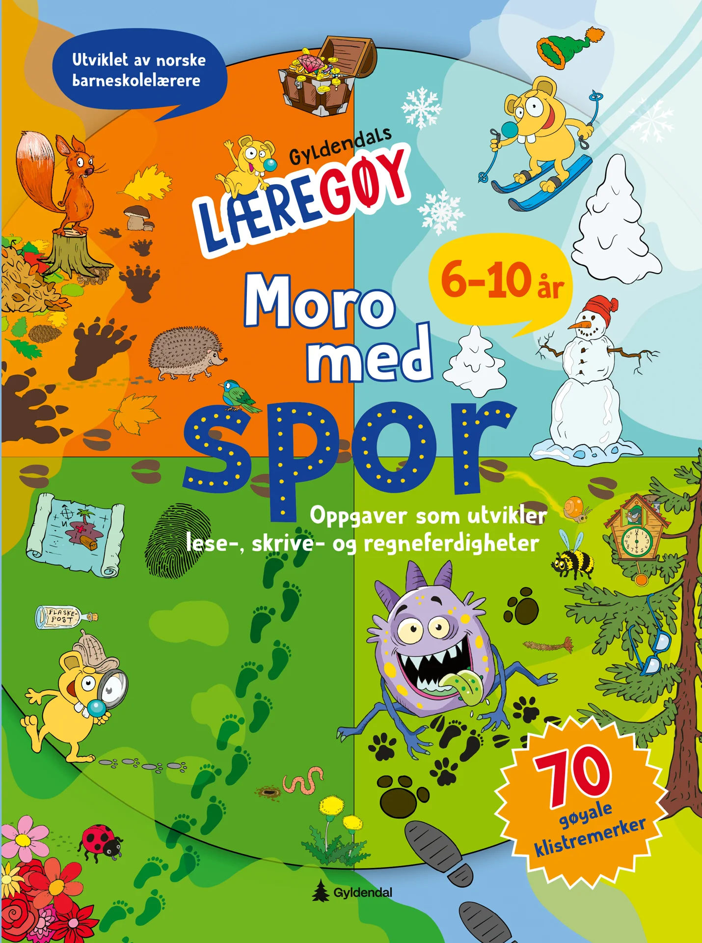 læring, lek, fantasi, kreativitet, moro, oppdagelse, nysgjerrighet, mestring, aktivitet, oppgaver, hjernetrim, gåter, labyrinter, prikk til prikk, finn forskjellene, fargelegging, tegning, bokstaver, ord, lesing, skriving, tall, regning, former, mønster, dyr, småkryp, roboter, fotball, natur, årstider, sommer, jul, påske, skole, skolestart, barn, venner, blyanter, farger, aktivitetsbøker