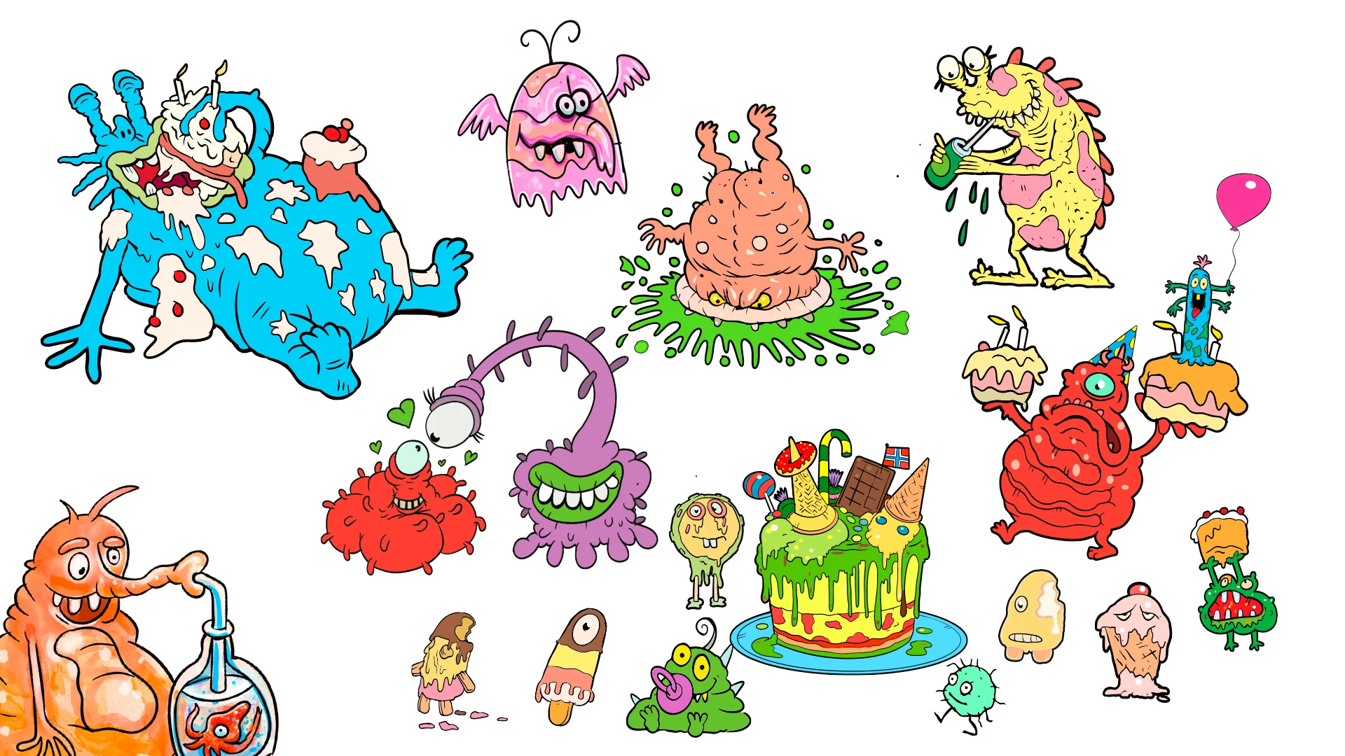 monstre, tegnseriefigur, barnebok, barn, billedbok, illustrasjon, tegne, fantasi