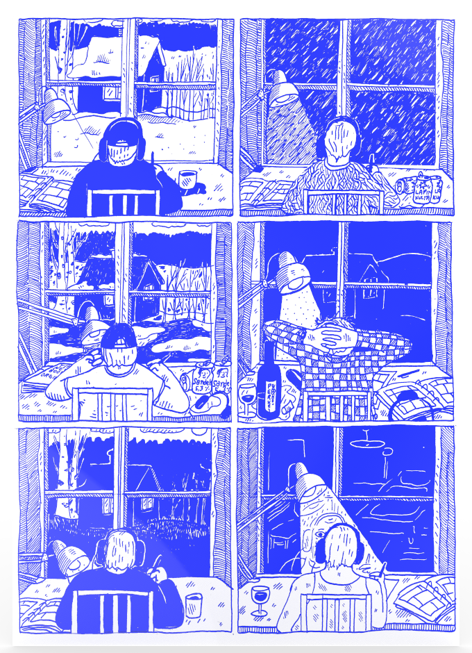 Utdrag tegneserie (residency i Finland), (2018)