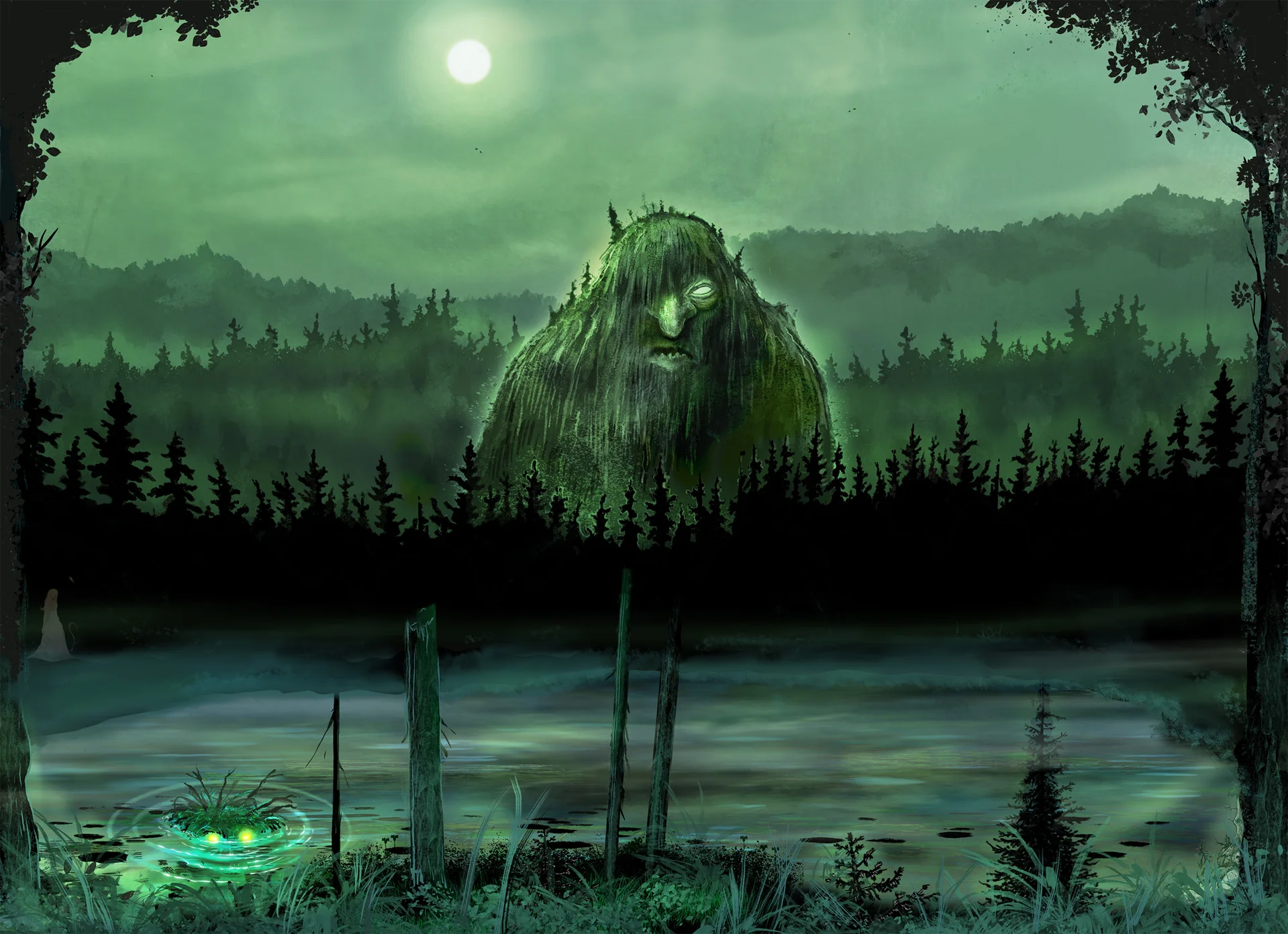 natt, troll, nøkken, skog