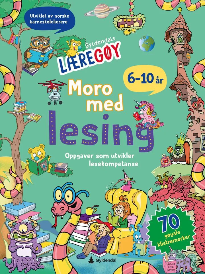 læring, lek, fantasi, kreativitet, moro, oppdagelse, nysgjerrighet, mestring, aktivitet, oppgaver, hjernetrim, gåter, labyrinter, prikk til prikk, finn forskjellene, fargelegging, tegning, bokstaver, ord, lesing, skriving, tall, regning, former, mønster, dyr, småkryp, roboter, fotball, natur, årstider, sommer, jul, påske, skole, skolestart, barn, venner, blyanter, farger, aktivitetsbøker