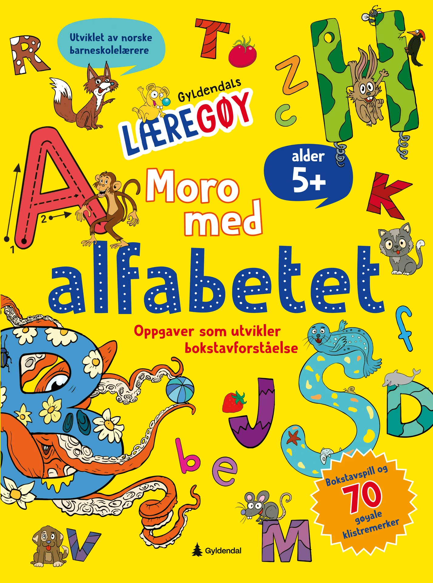 læring, lek, fantasi, kreativitet, moro, oppdagelse, nysgjerrighet, mestring, aktivitet, oppgaver, hjernetrim, gåter, labyrinter, prikk til prikk, finn forskjellene, fargelegging, tegning, bokstaver, ord, lesing, skriving, tall, regning, former, mønster, dyr, småkryp, roboter, fotball, natur, årstider, sommer, jul, påske, skole, skolestart, barn, venner, blyanter, farger, aktivitetsbøkered alfabetet aktivitetsbok for barn