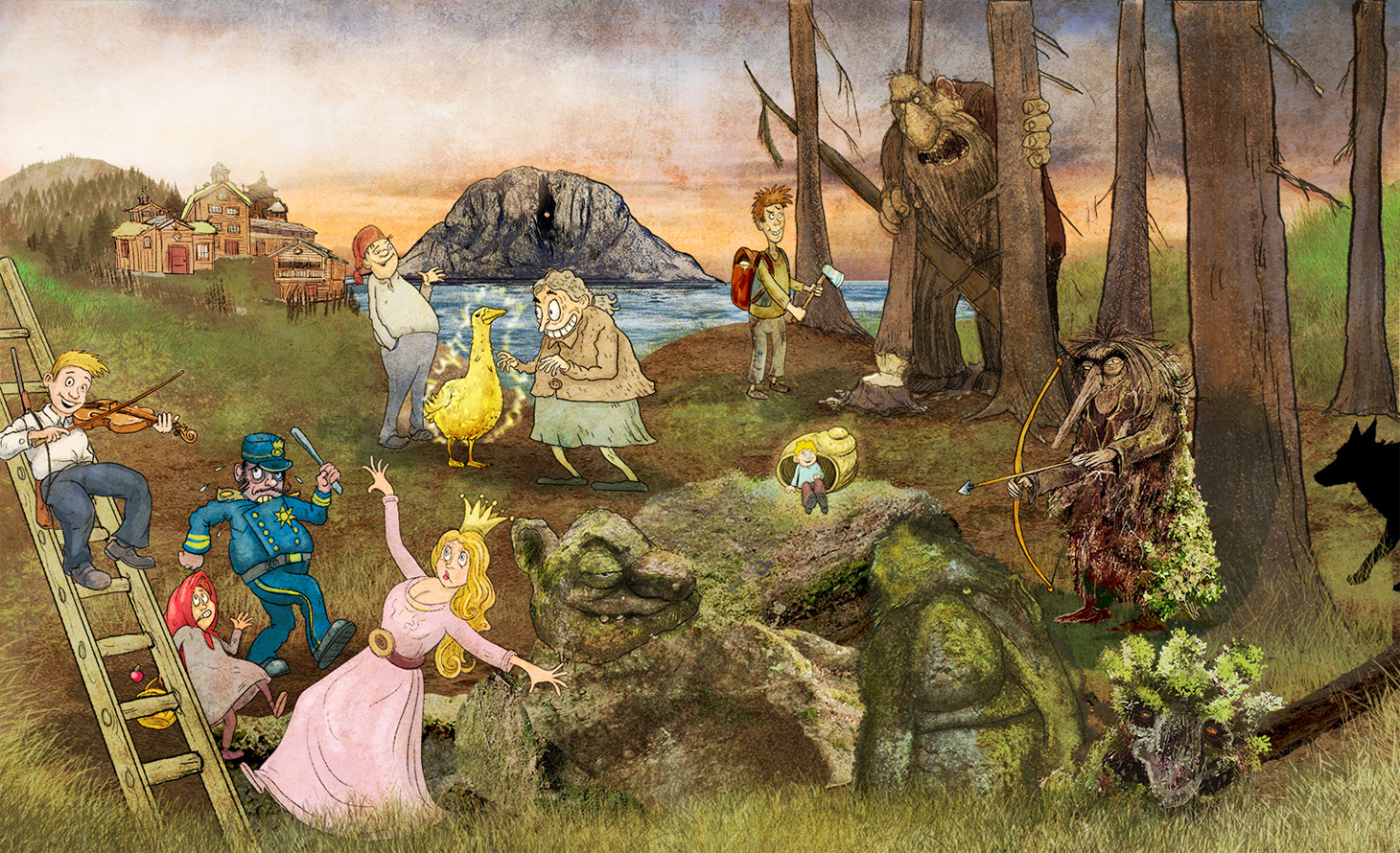 prinsesse, espen askeladd, eventyr, troll, landskap