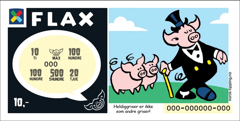 Griseflax, vignett for flaxlodd, Norsk Tipping