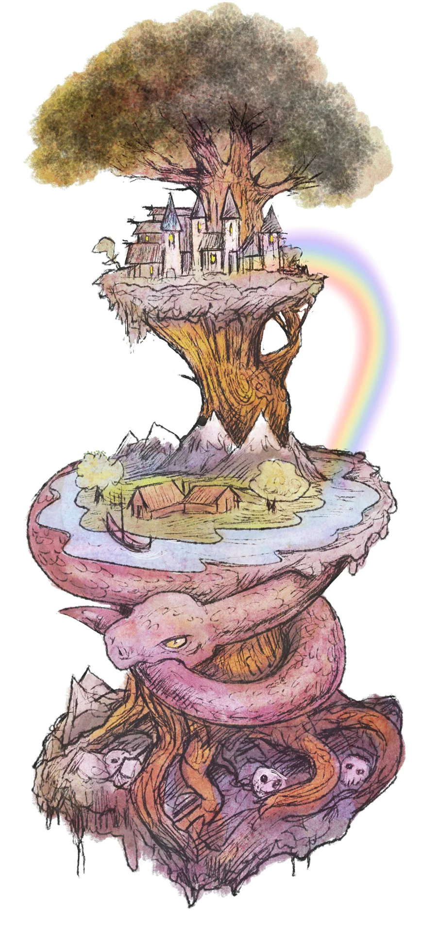 yggdrasil, norrøn, skole, lettlestbok, billedbok, illustrasjon, roman, barn, lese, grunnskole, historie, Cappelen Kaleido